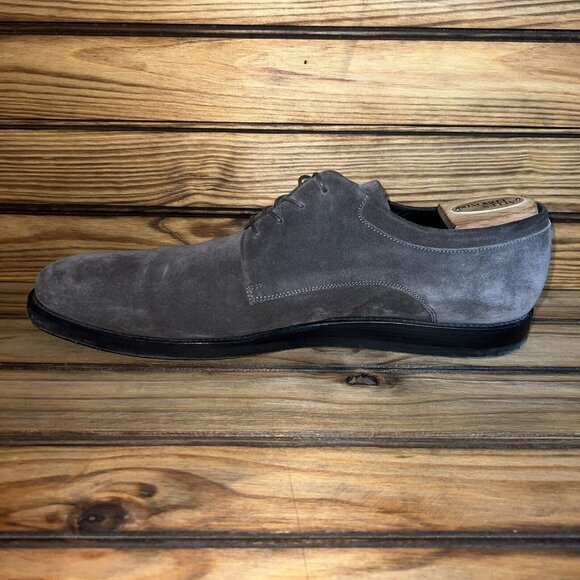 Vince Suede Leather‎ Oxfords Derby Mens Size 13 M Grey Lace Up Made In Italy - Picture 7 of 9